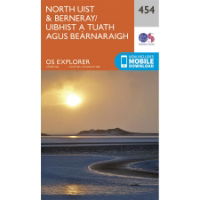 OS Explorer 454 Paper - North Uist & Berneray 1:25,000