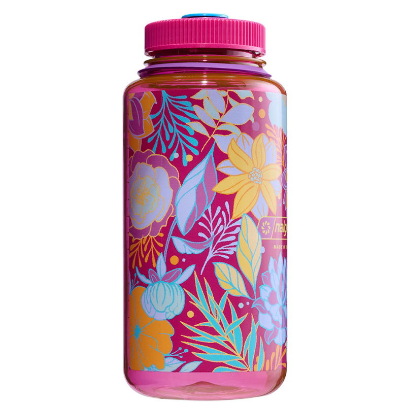 Nalgene Tritan Sustain Bottle Psychedelic Botanical Print Wide Mouth 1 Litre