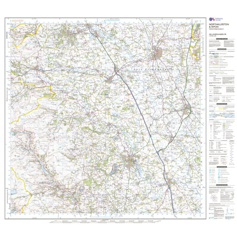 OS Landranger 99 Northallerton & Ripon sheet