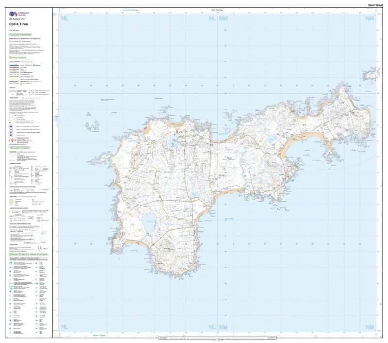 OS Explorer 372 Paper - Coll & Tiree west sheet