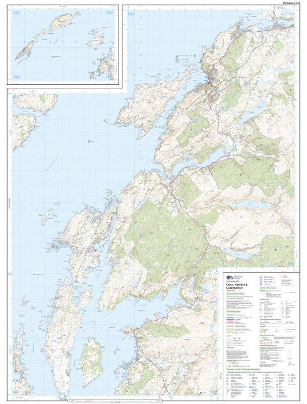 OS Explorer 359 Paper - Oban, Kerra & Loch Melfort sheet