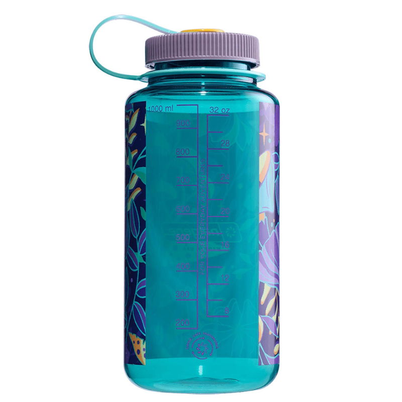 Nalgene Tritan Sustain Bottle Psychedelic Botanical Print Wide Mouth 1 Litre