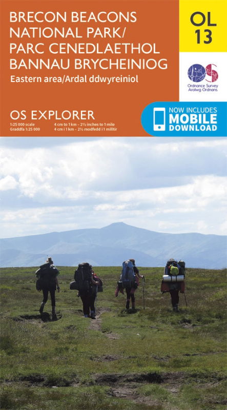 OS OL/Explorer 13 Paper - Brecon Beacons Eastern Area