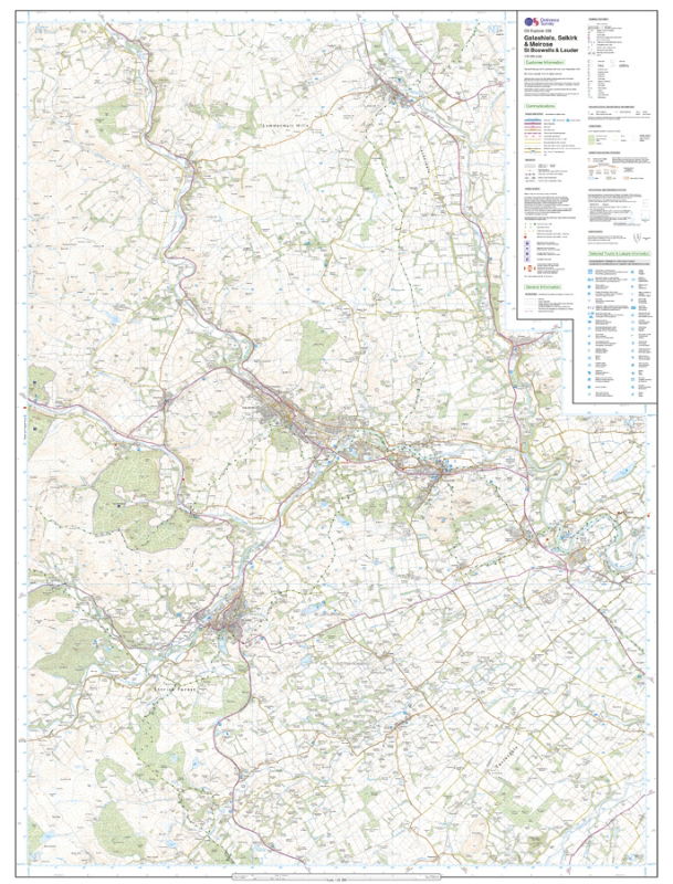 Explorer 338 Paper - Galashiels, Selkirk & Melrose sheet