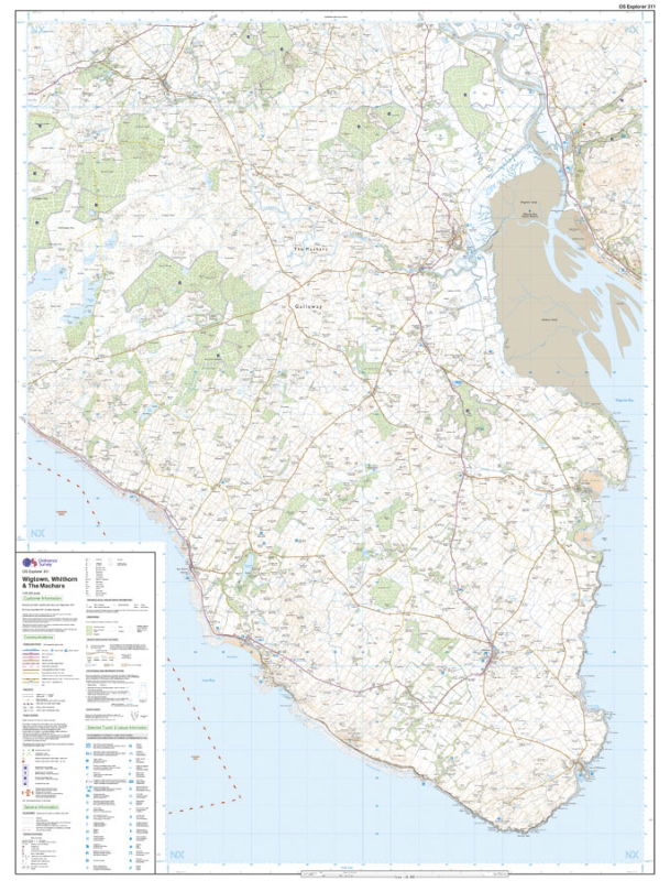 OS Explorer 311 Paper - Wigtown, Whithorn & The Machars sheet