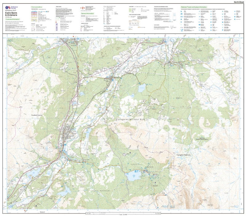 OS OL/Explorer 57 Paper - Cairn Gorm & Aviemore north sheet