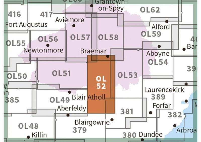 OS OL/Explorer 52 Paper - Glen Shee & Braemar adjacent