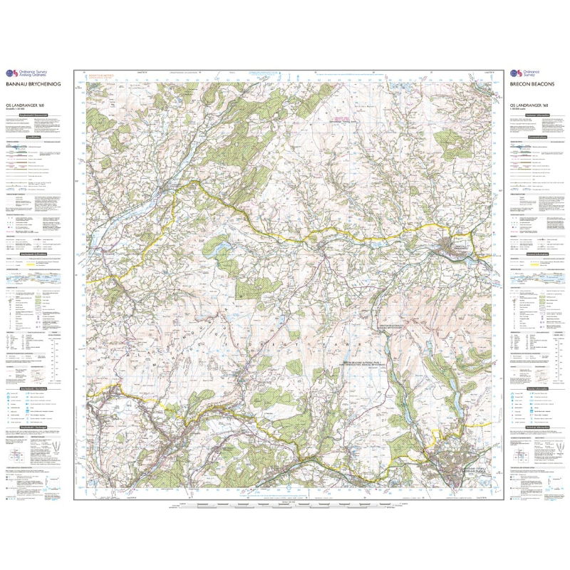 OS Landranger 160 Paper - Brecon Beacons sheet