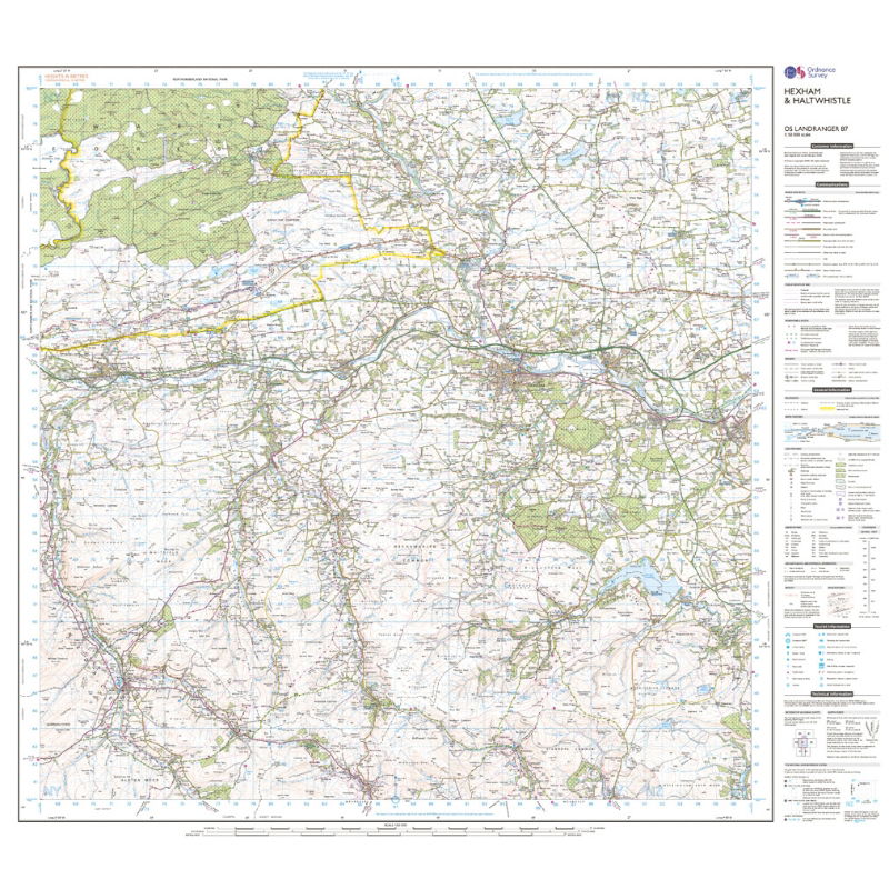 OS Landranger 87 Hexham & Haltwhistle sheet