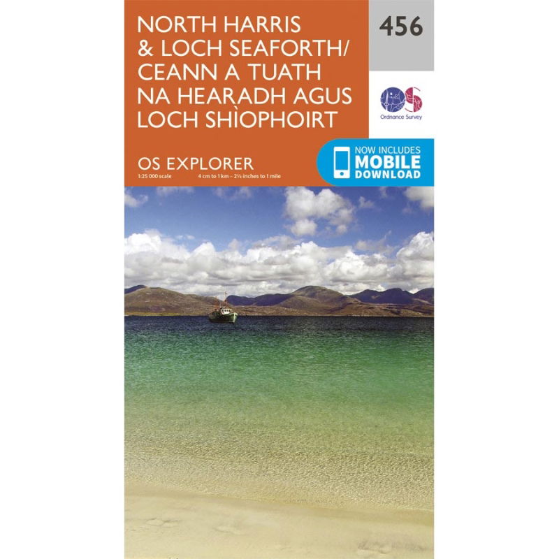 OS Explorer 456 Paper - North Harris and Loch Seaforth 1:25,000