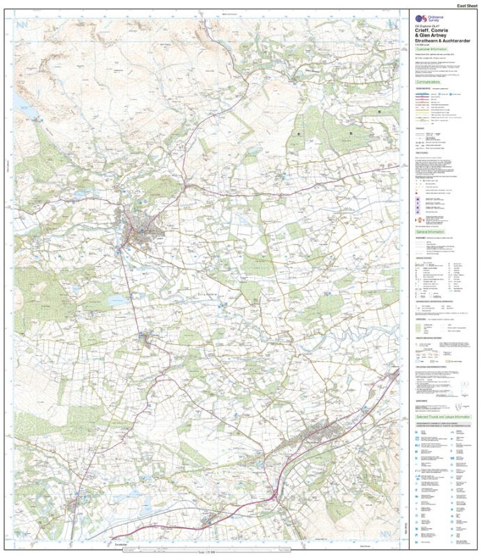 OS OL/Explorer 47 Paper - Creiff, Comrie & Glen Artney east sheet