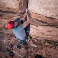 Black Diamond Crack Gloves in use