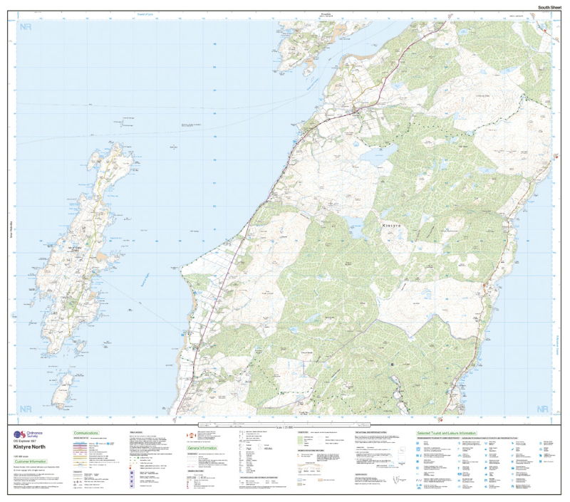 OS Explorer 357 Paper - Kintyre North north sheet