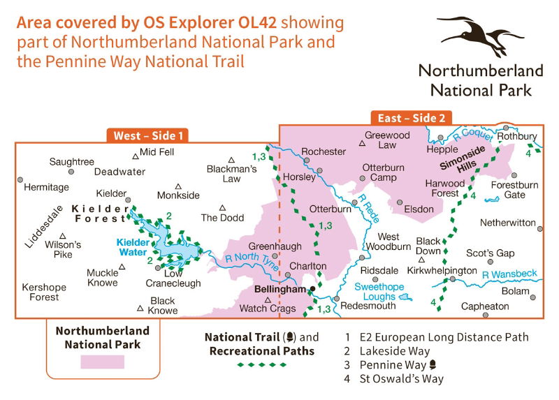 OS OL42 Kielder Water coverage