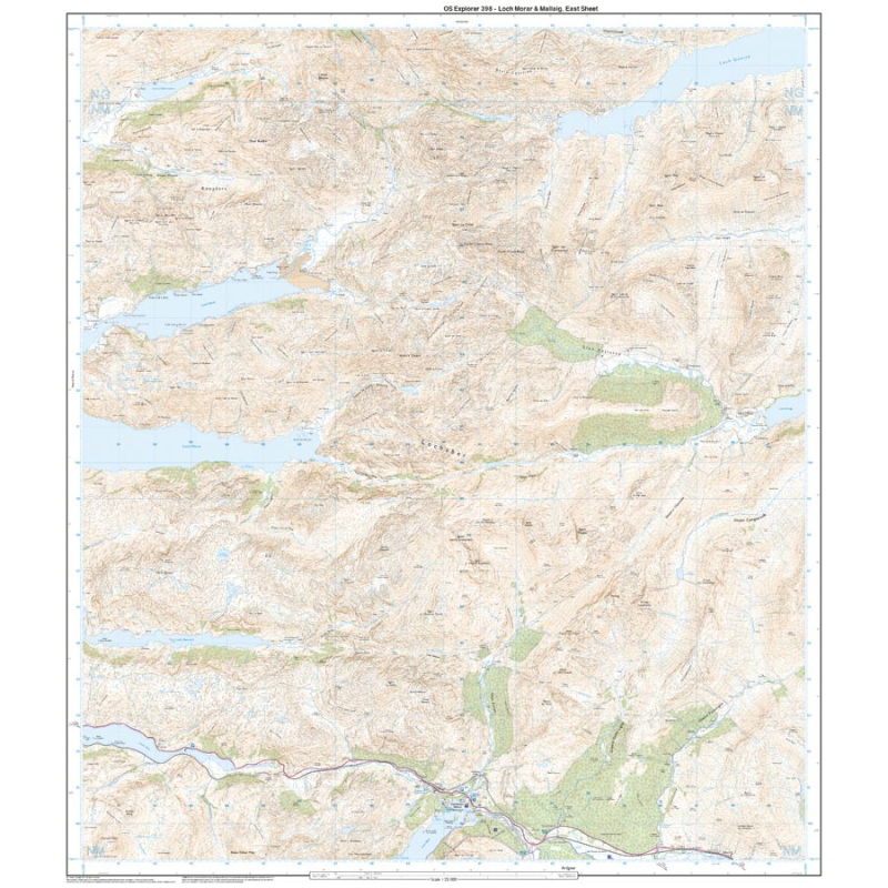 OS Explorer 398 Paper Loch Morbar & Mallaig 1:25,000 east sheet