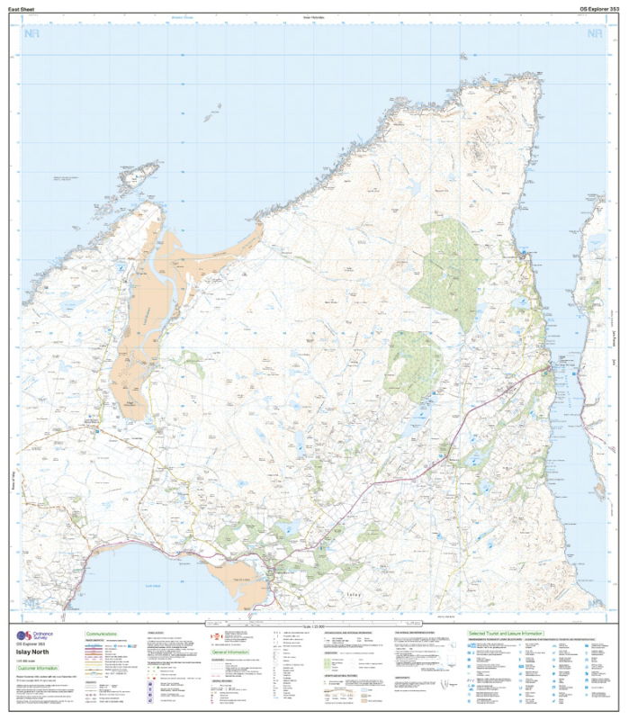 OS Explorer 353 Paper - Islay North east sheet