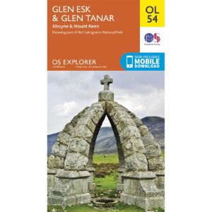 OS OL/Explorer 54 Paper - Glen Esk & Glen Tanar 1:25,000