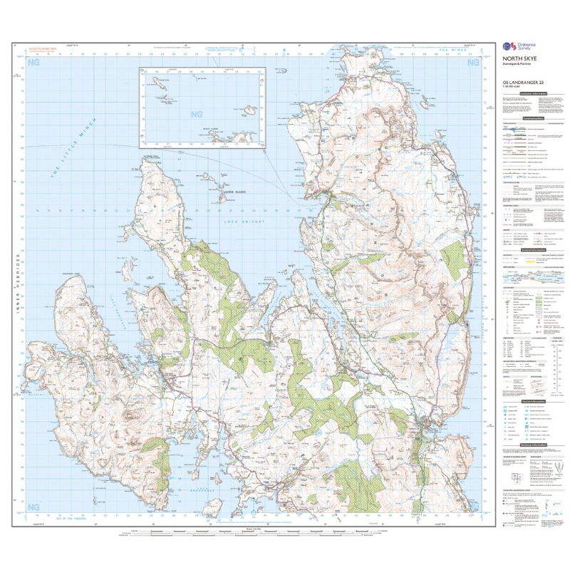 OS Landranger 23 Paper - North Skye sheet