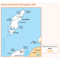 OS Explorer 354 Paper - Colonsay & Oransay coverage