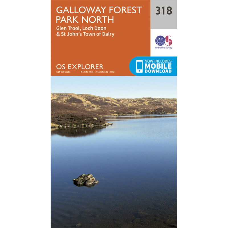 OS Explorer 318 Paper - Galloway Forest Park North 1:25,000