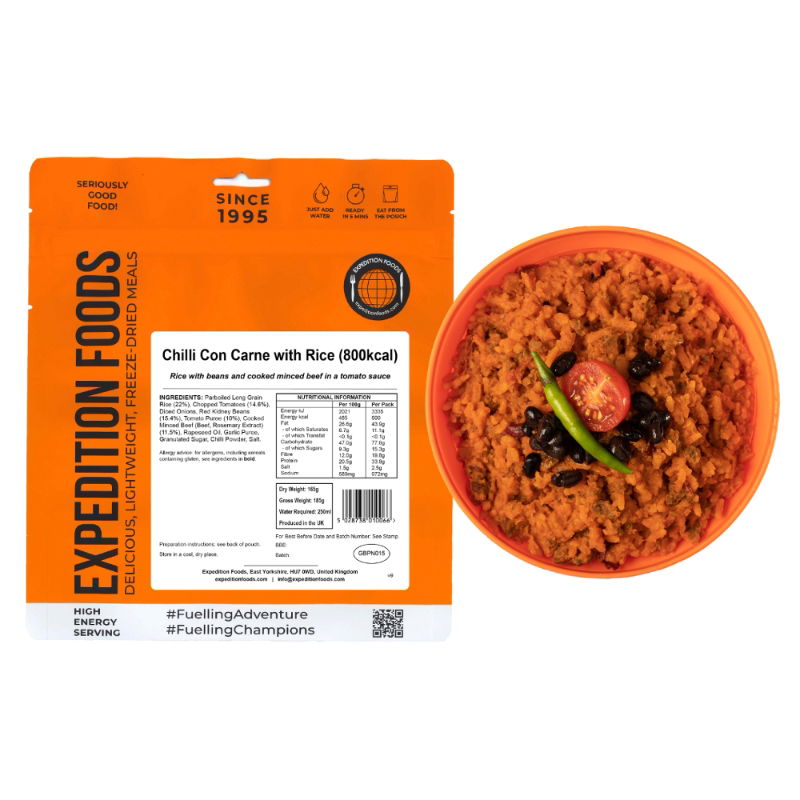 Expedition Foods Chilli con Carne with Rice (Dairy Free, Gluten Free, 800kcal)\\t\\t\\t\\t\\t\\t