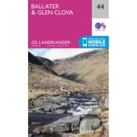 OR Landranger 44 Paper - Ballater & Glen Clova 1:50,000