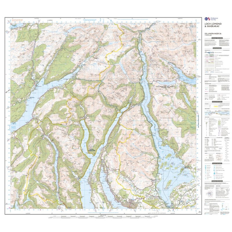 OS Landranger 56 Paper - Loch Lomond & Inveraray sheet