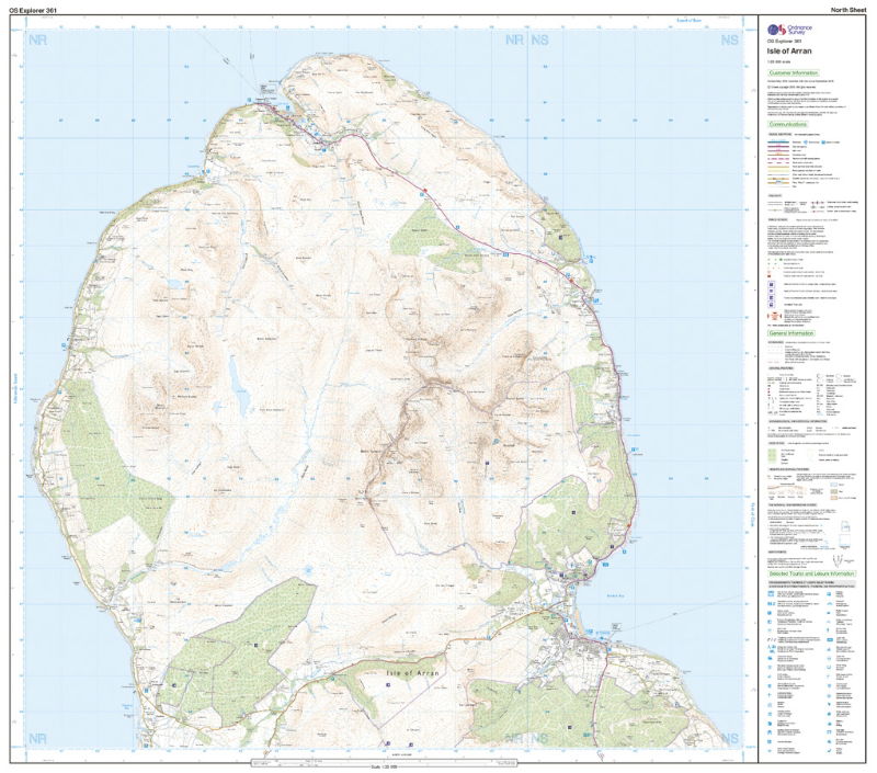 OS Explorer 361 Paper - Isle of Arran north sheet