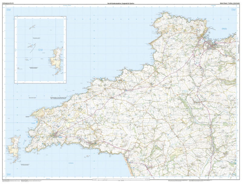 OS OL/Explorer 35 Paper - North Pembrokeshire west sheet