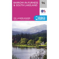 OS Landranger 96 Paper - Barrow-in-Furness & South Lakeland 1:50,000