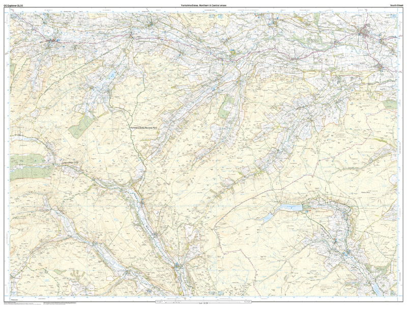 OS Explorer 30 Dales North & Central Areas south sheet