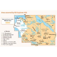 OS Explorer 433 Paper - Torridon - Beinn Eighe & Liathach 1:25,000 coverage