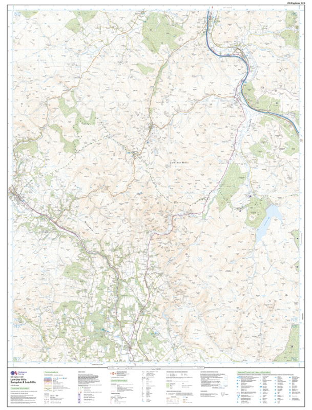 OS Explorer 329 Paper - Lowther Hills, Sanquhar & Leadhills sheet