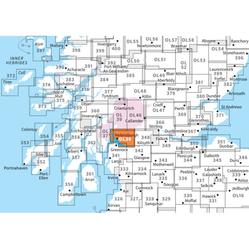 OS OL/Explorer 38 Paper - Loch Lomond South adjacent