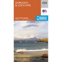 OS Explorer 434 Paper - Gairloch & Loch Ewe 1:25,000