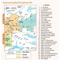 OS Explorer 414 Paper Glen Shiel & Kintail Forest 1:25,000 coverage