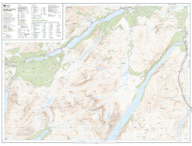 OS OL/Explorer 50 Paper - Ben Alder, Loch Ericht & Loch Laggan sheet