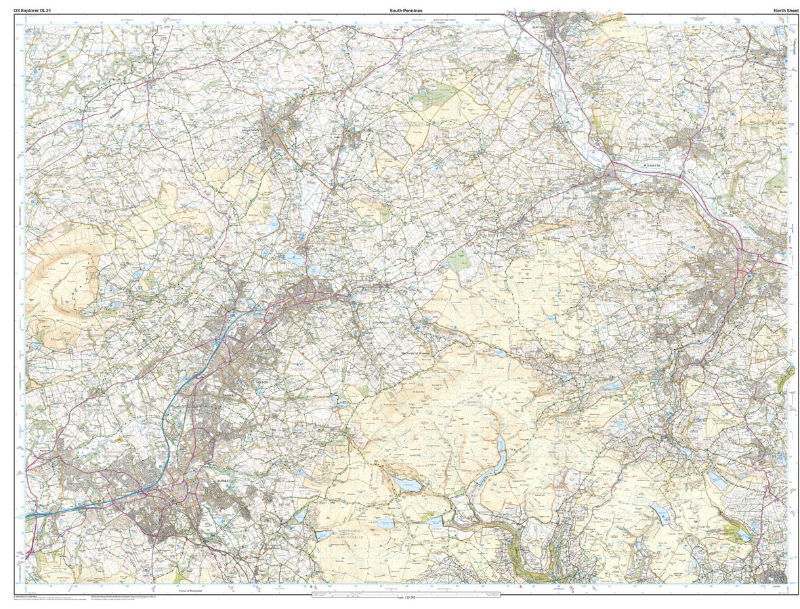 OS OL21 South Pennines north sheet