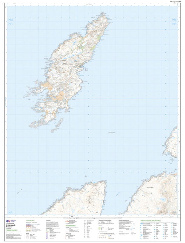 OS Explorer 354 Paper - Colonsay & Oransay sheet