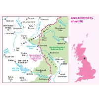 OS Landranger 80 Cheviot Hills & Kielder Water coverage