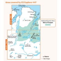 OS Explorer 447 Paper - Ben Hope, Ben Loyal and Kyle of Tongue 1:25,000 coverage