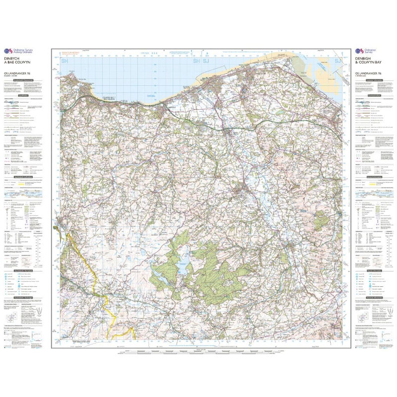 OS Landranger 116 Paper - Denbigh and Colwyn Bay sheet