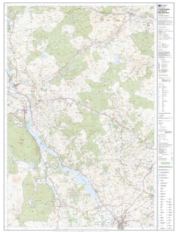 OS Explorer 320 Paper - Castle Douglas, Loch Ken & New Galloway sheet