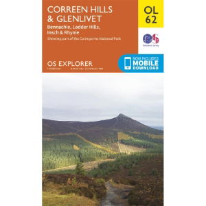 OS OL/Explorer 62 Paper - Correen Hills & Glenlivet 1:25,000