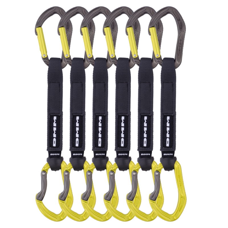 DMM Alpha Sport Quickdraw 18cm Titanium/Lime 6 Pack