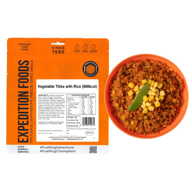 Expedition Foods Vegetable Tikka with Rice (Gluten Free, Vegetarian, 800kcal)\t\t\t\t\t\t\t\t\t\t\t\t\t\t