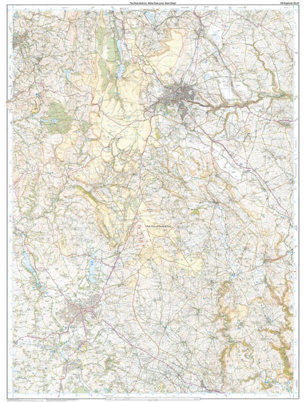 OS OL24 The Peak District - White Peak west sheet