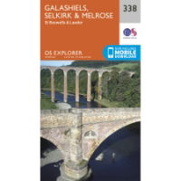 Explorer 338 Paper - Galashiels, Selkirk & Melrose 1:25,000