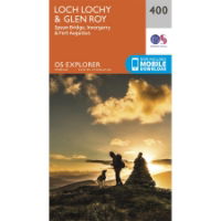 OS Explorer 400 Paper - Loch Lochy & Glen Roy 1:25,000