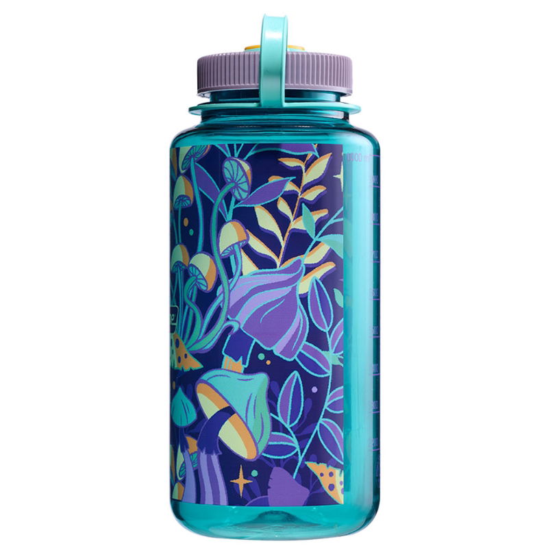 Nalgene Tritan Sustain Bottle Psychedelic Botanical Print Wide Mouth 1 Litre